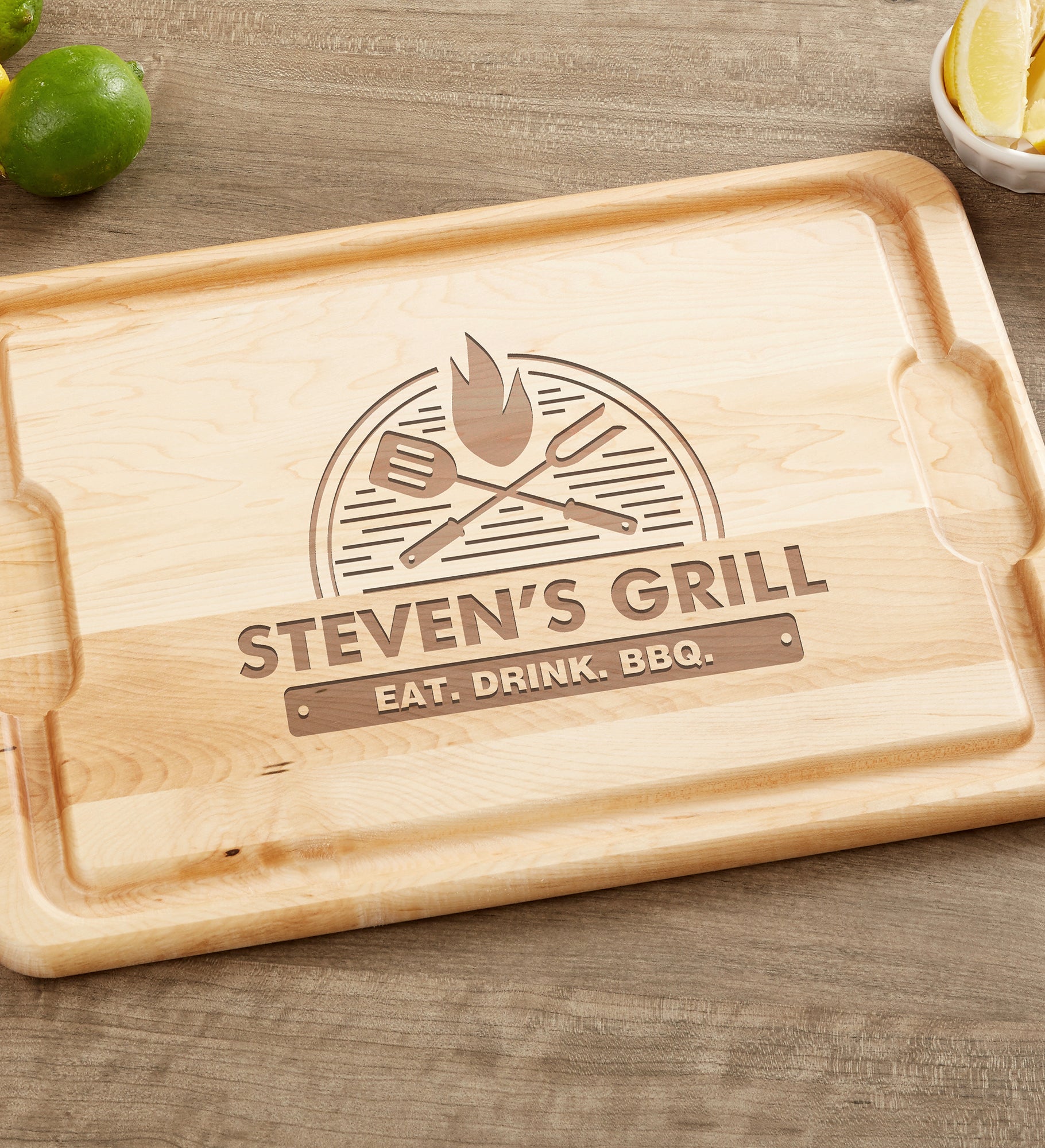 The Grill Personalized Hardwood Cutting Board